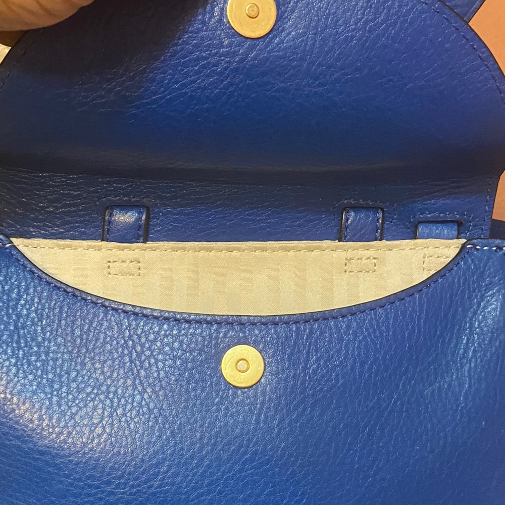 Kate Spade Blue Satchel with Patterned Bow - Picture 9 of 12